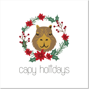 CAPY Holidays, Christmas Capybara illustration Posters and Art